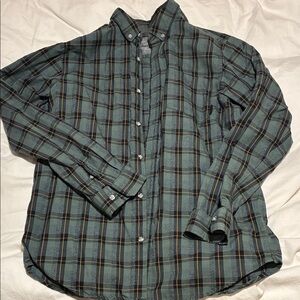 Mountain Hardwear Teal and Black Plaid Shirt